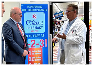 U.S. Rep. Morgan Griffith, a member of the House Energy and Commerce Committee, visited Clark’s Pharmacy in Saltville, Va.