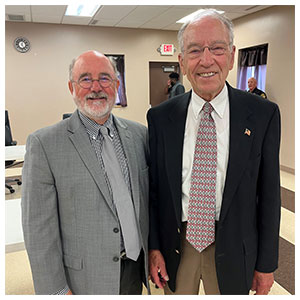NCPA member Greg Johansen hosted Sen. Charles Grassley (R-Iowa)